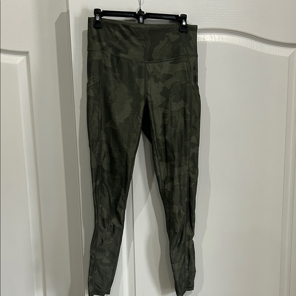 Prana Olive Camouflage Leggings